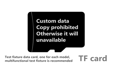 Test fixture data card