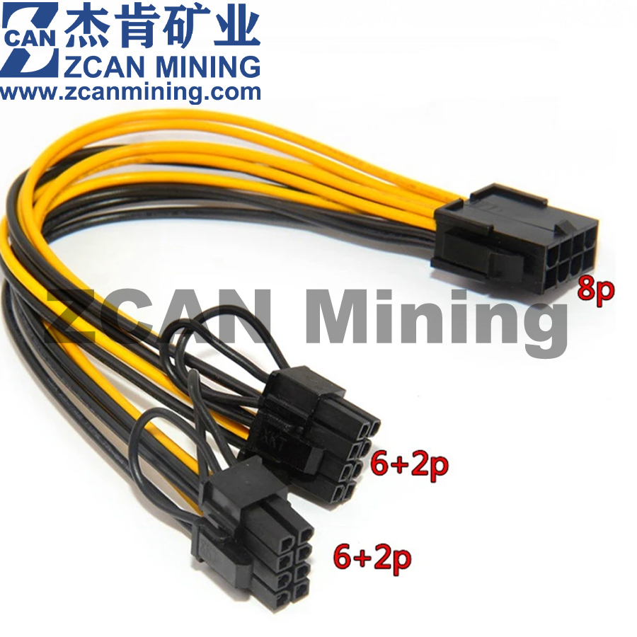 8Pin Female to Dual (6+2)Pin Male Cable